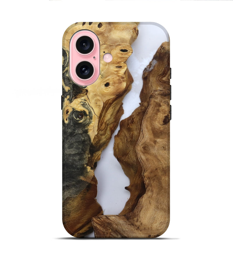 iPhone 16 Wood Live Edge Phone Case - Theron (Clear, 811222)