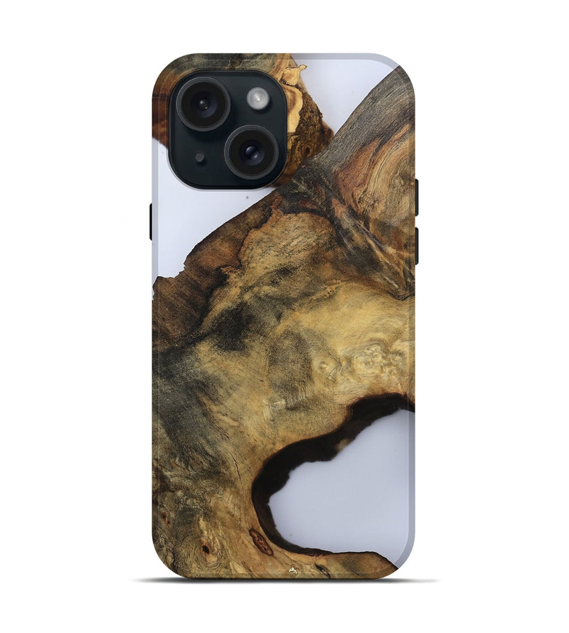 iPhone 15 Wood Live Edge Phone Case - Gianna (Clear, 811225)