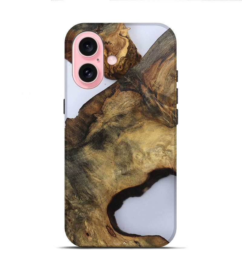 iPhone 16 Wood Live Edge Phone Case - Gianna (Clear, 811225)