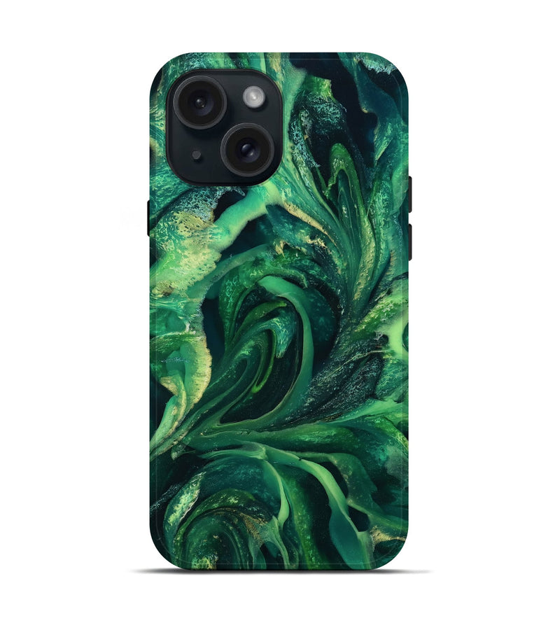 iPhone 15 ResinArt Live Edge Phone Case - Jovanni (Green, 811230)