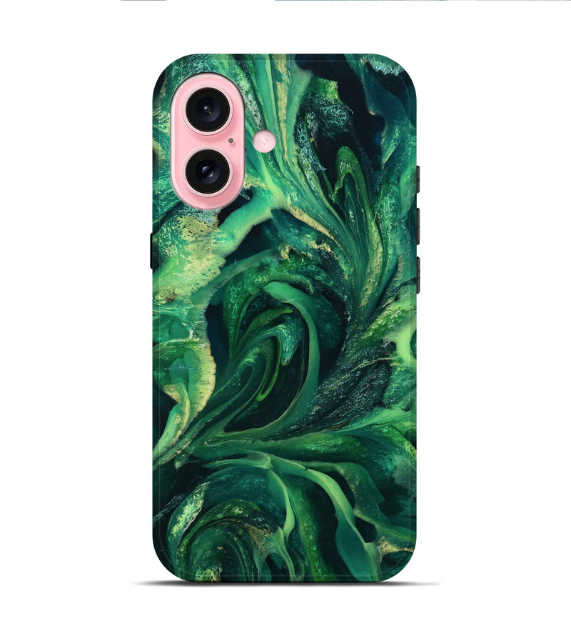 iPhone 16 ResinArt Live Edge Phone Case - Jovanni (Green, 811230)