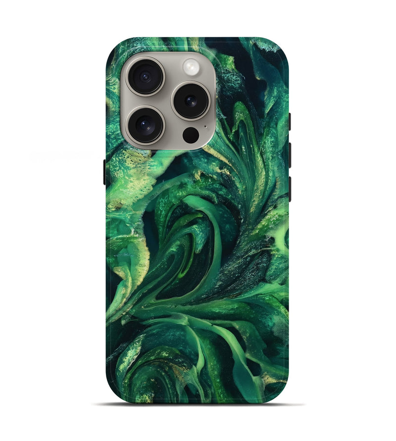 iPhone 16 Pro ResinArt Live Edge Phone Case - Jovanni (Green, 811230)