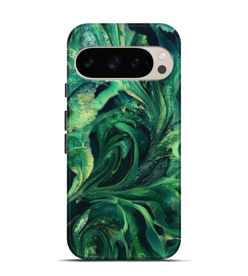 Pixel 9 Pro ResinArt Live Edge Phone Case - Jovanni (Green, 811230)