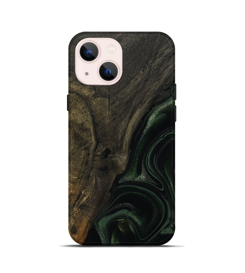 iPhone 13 mini Wood Live Edge Phone Case - Lyda (Green, 811231)