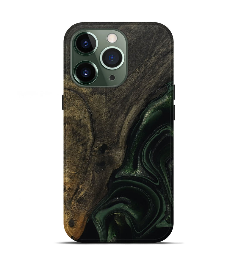 iPhone 13 Pro Wood Live Edge Phone Case - Lyda (Green, 811231)
