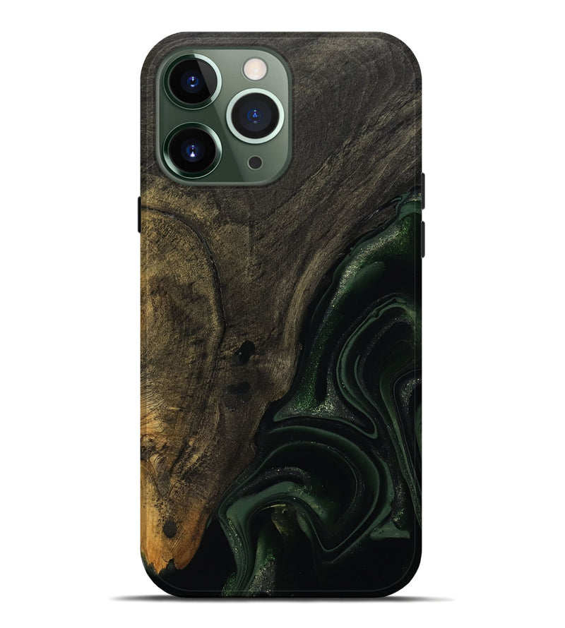 iPhone 13 Pro Max Wood Live Edge Phone Case - Lyda (Green, 811231)