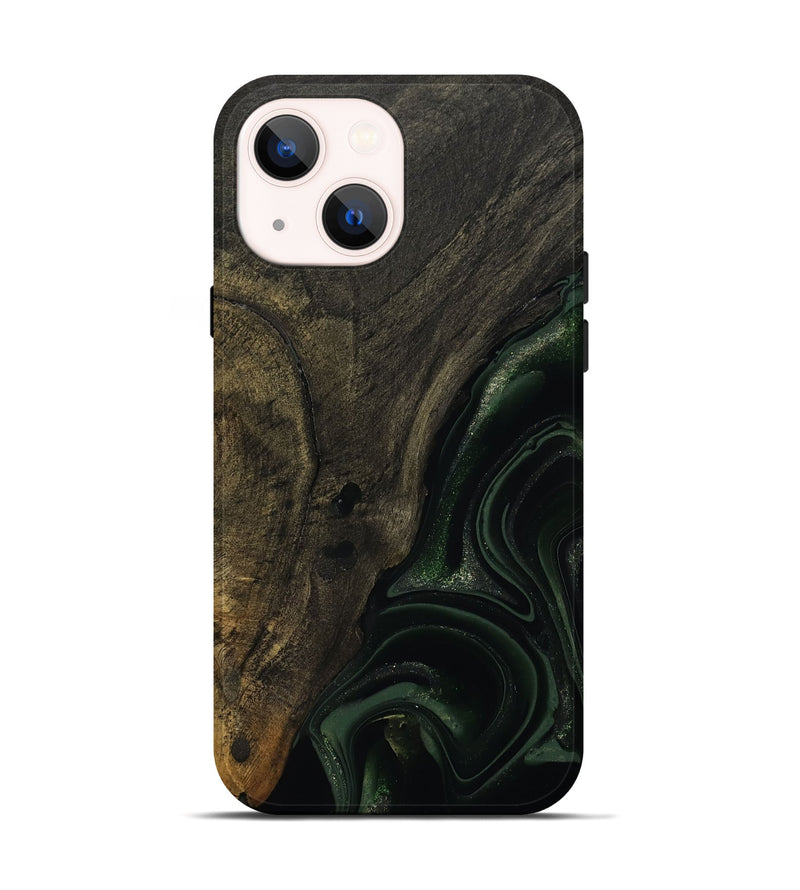 iPhone 14 Wood Live Edge Phone Case - Lyda (Green, 811231)