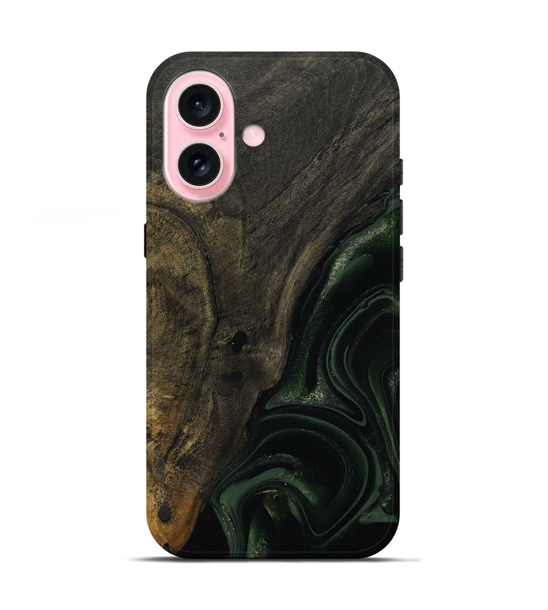 iPhone 17 Wood Live Edge Phone Case - Lyda (Green, 811231)