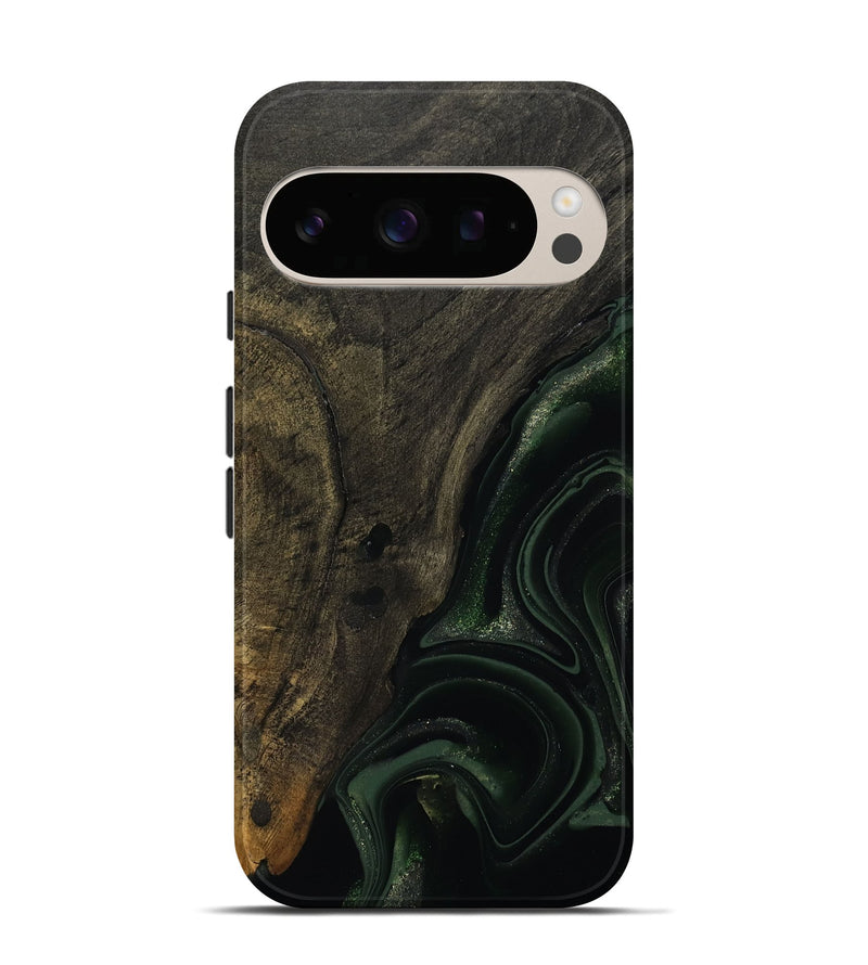 Pixel 10 Pro Wood Live Edge Phone Case - Lyda (Green, 811231)