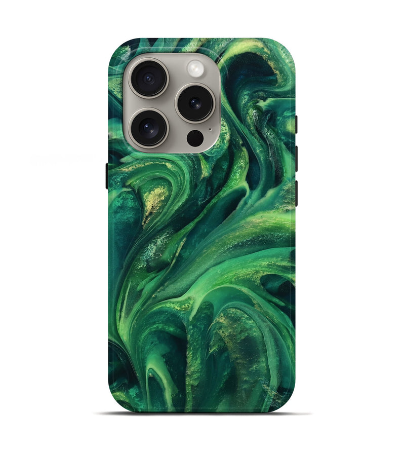 iPhone 16 Pro ResinArt Live Edge Phone Case - Jose (Green, 811232)
