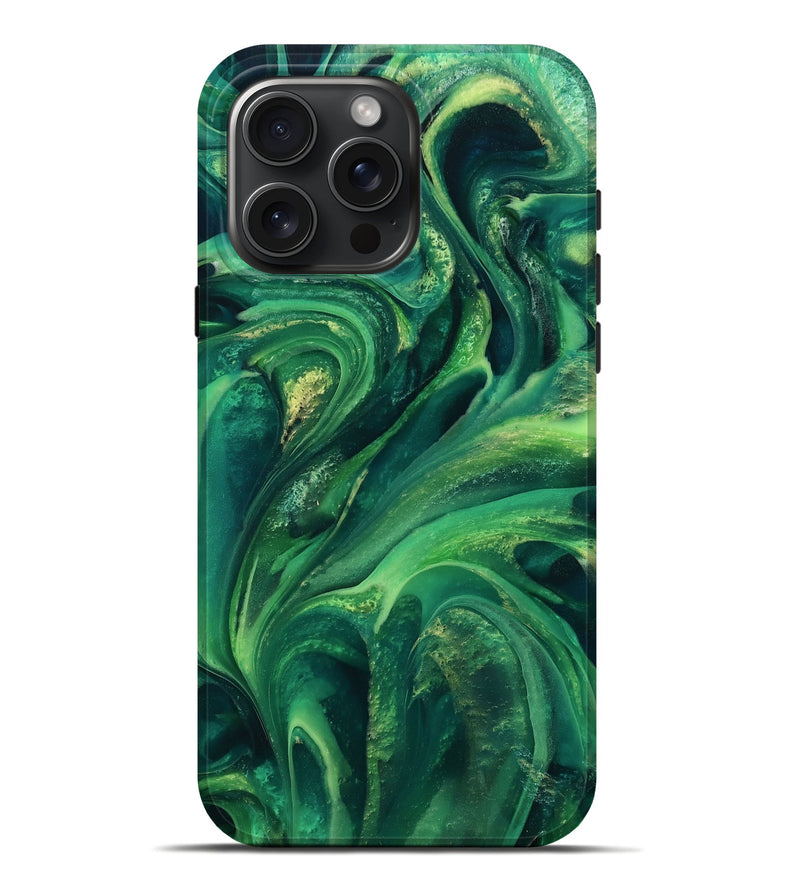 iPhone 16 Pro Max ResinArt Live Edge Phone Case - Jose (Green, 811232)