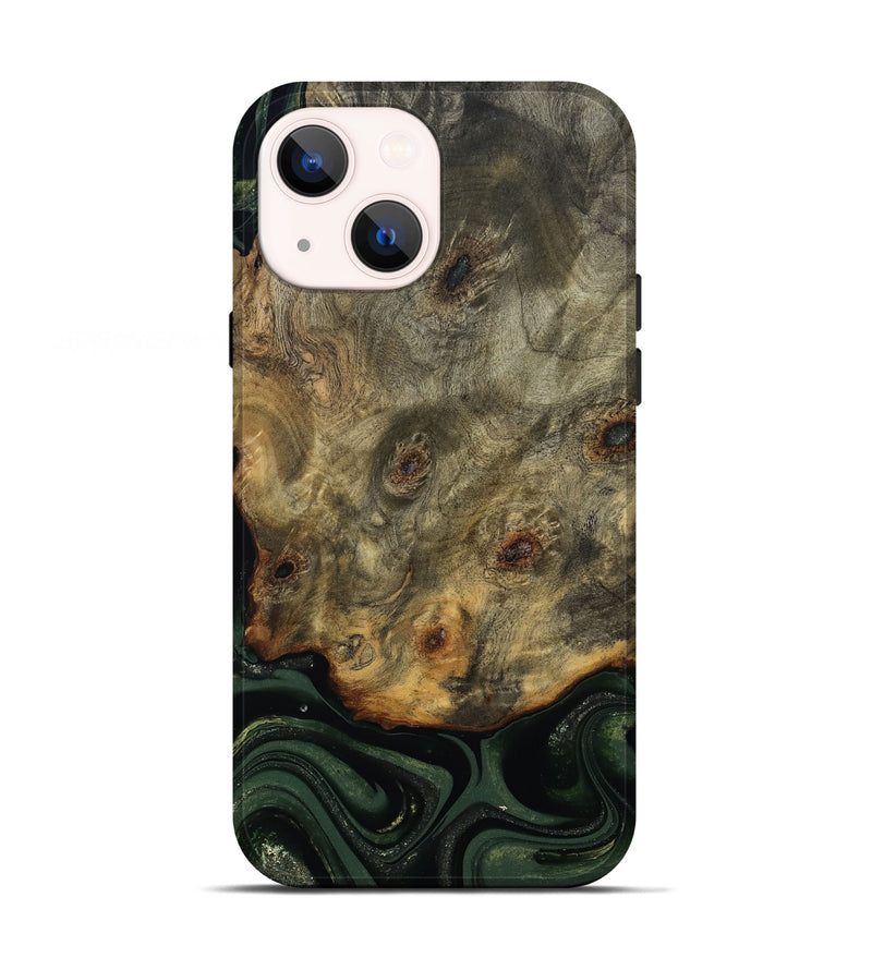 iPhone 13 Wood Live Edge Phone Case - Zoey (Green, 811233)