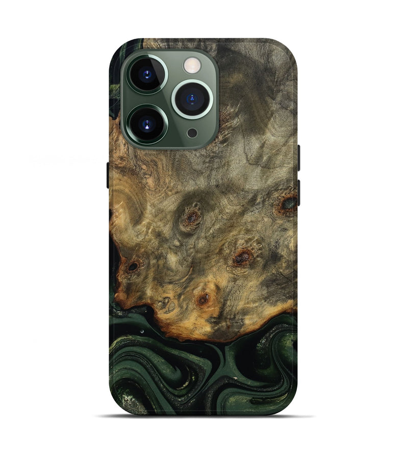 iPhone 13 Pro Wood Live Edge Phone Case - Zoey (Green, 811233)