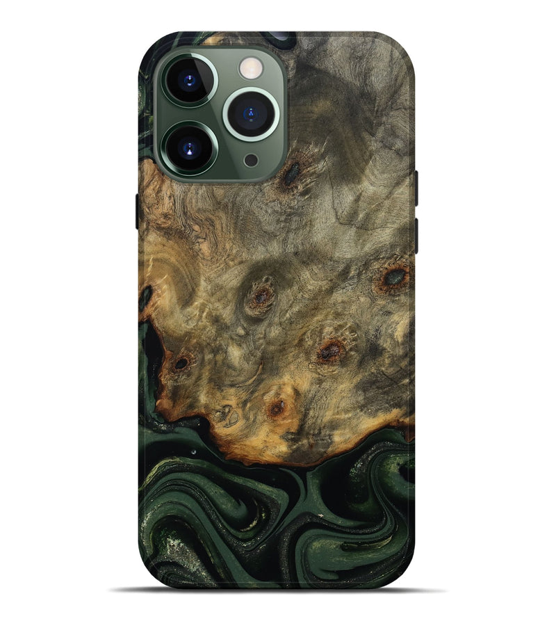 iPhone 13 Pro Max Wood Live Edge Phone Case - Zoey (Green, 811233)