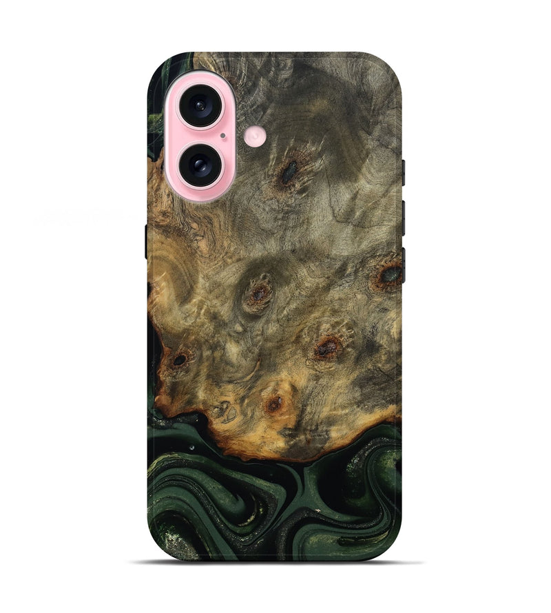 iPhone 17 Wood Live Edge Phone Case - Zoey (Green, 811233)