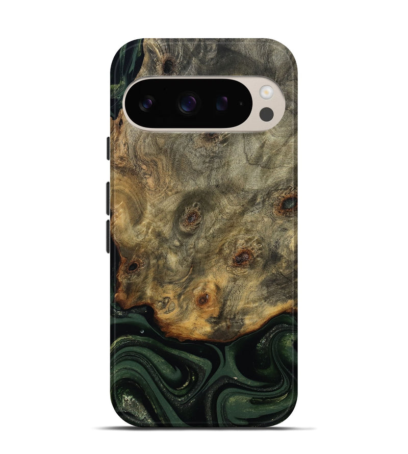 Pixel 9 Wood Live Edge Phone Case - Zoey (Green, 811233)