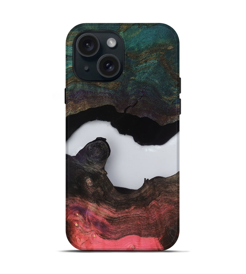 iPhone 15 Wood Live Edge Phone Case - Hellen (Clear, 811234)