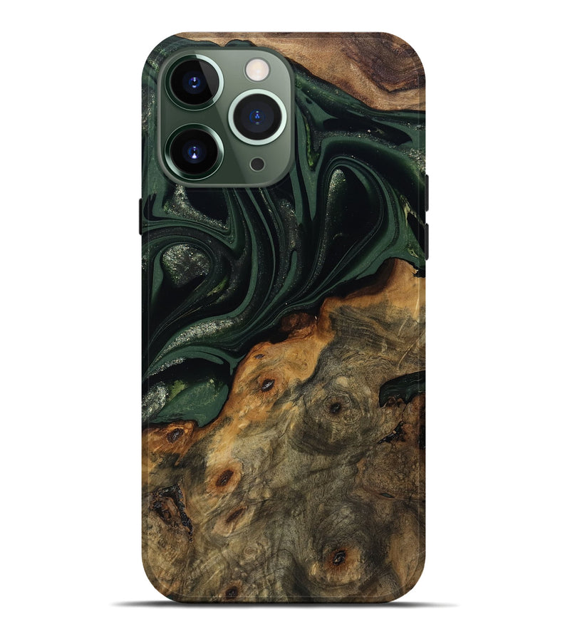 iPhone 13 Pro Max Wood Live Edge Phone Case - Zakai (Green, 811235)