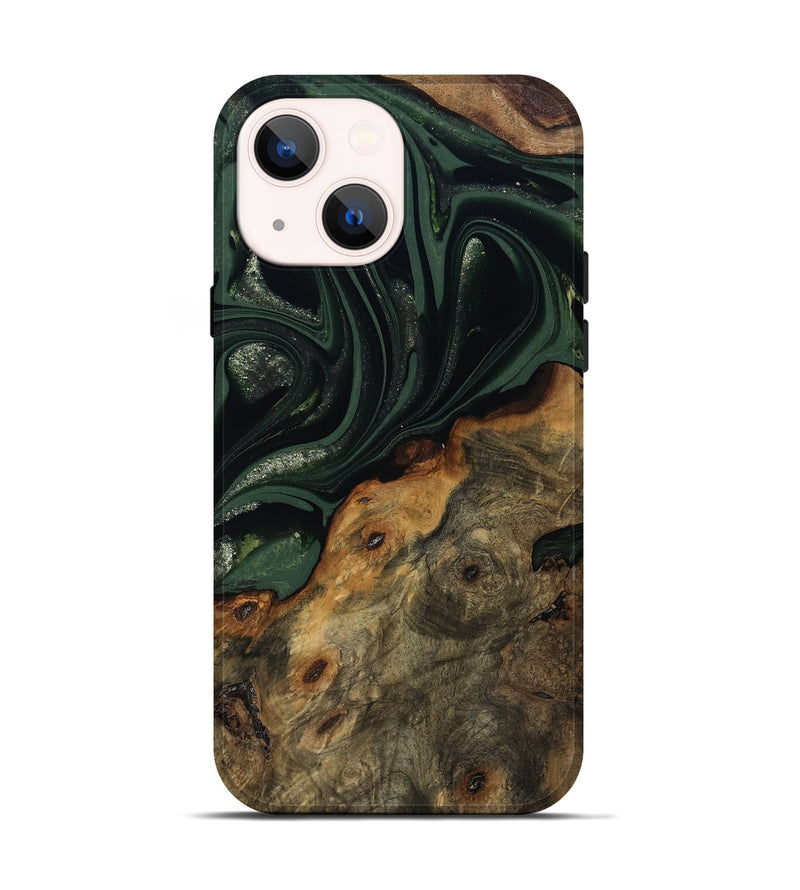 iPhone 14 Wood Live Edge Phone Case - Zakai (Green, 811235)
