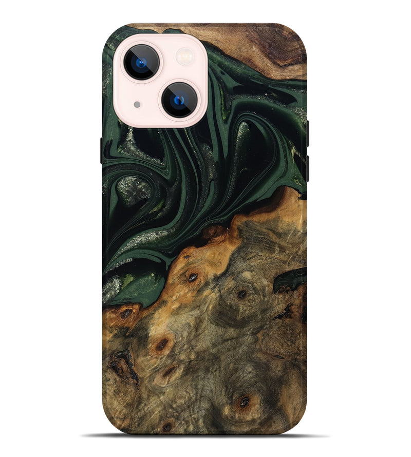 iPhone 14 Plus Wood Live Edge Phone Case - Zakai (Green, 811235)