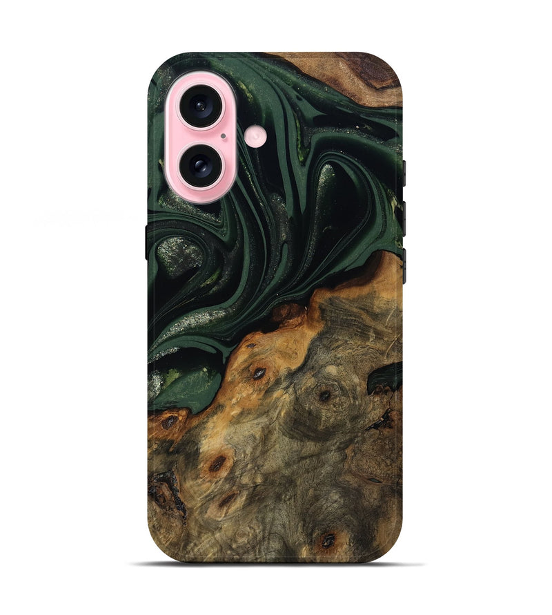 iPhone 17 Wood Live Edge Phone Case - Zakai (Green, 811235)