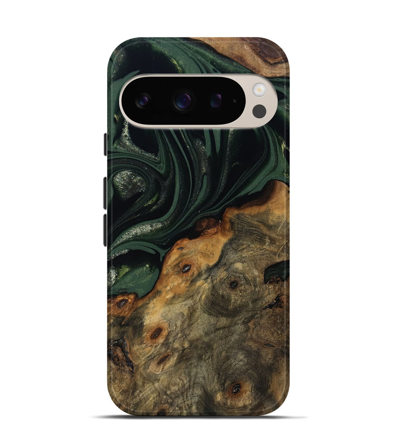 Pixel 9 Wood Live Edge Phone Case - Zakai (Green, 811235)