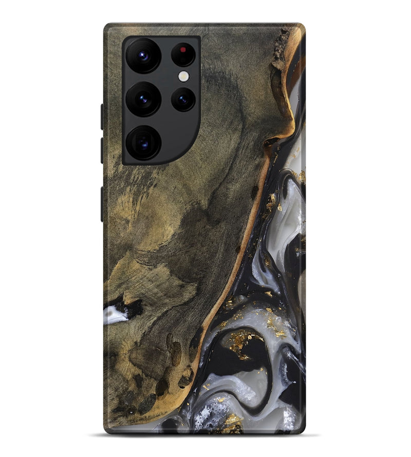 Galaxy S22 Ultra Wood Live Edge Phone Case - Isabel (Gold Flake, 811416)