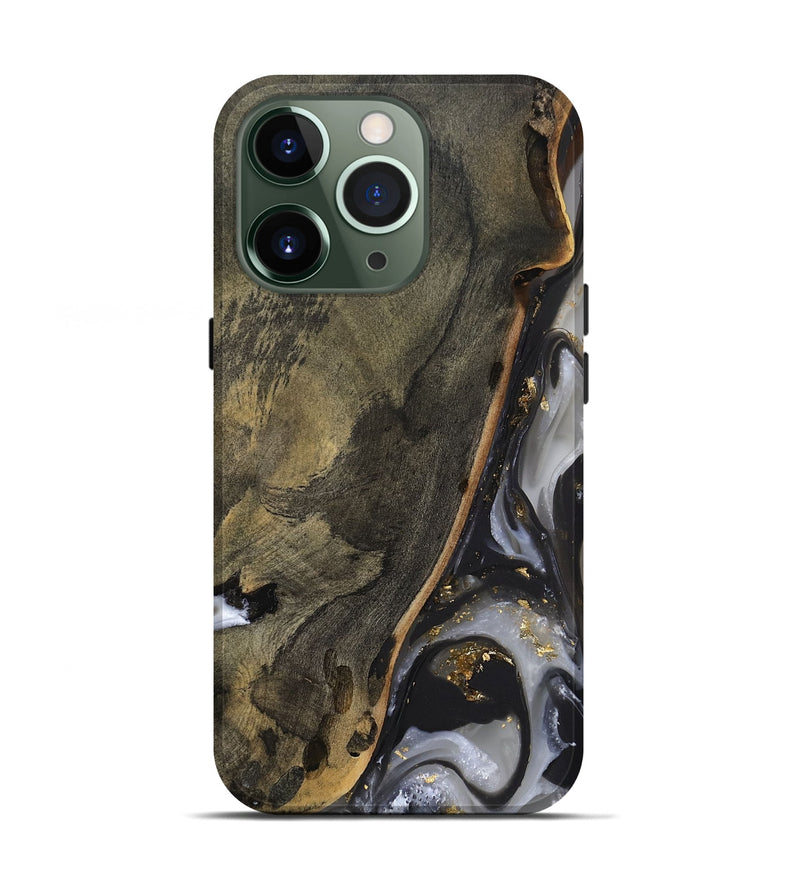 iPhone 13 Pro Wood Live Edge Phone Case - Isabel (Gold Flake, 811416)