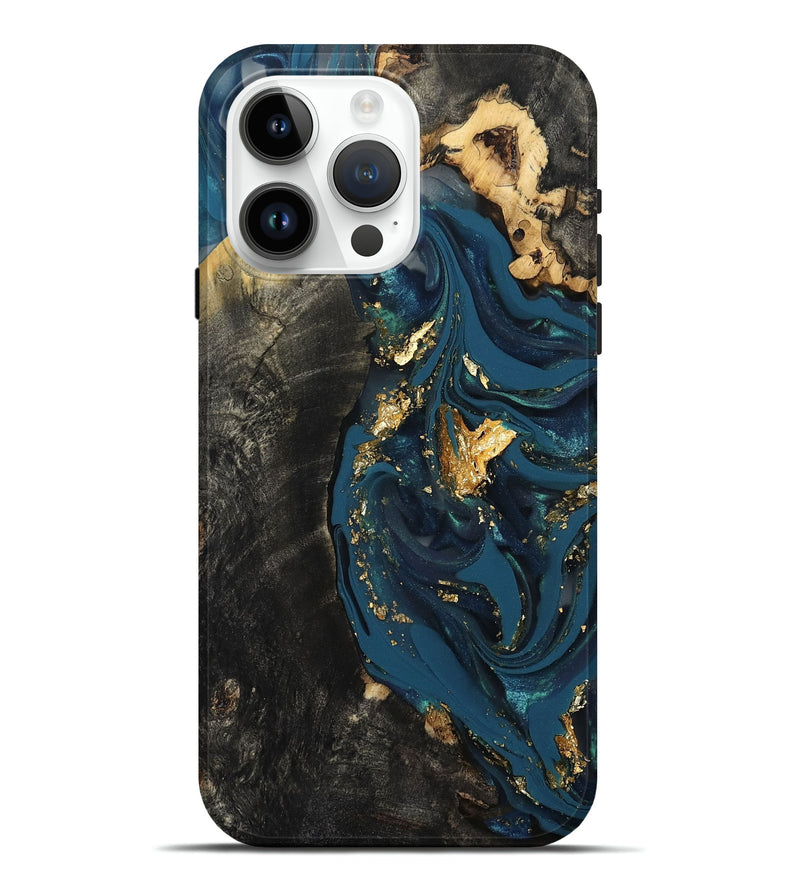 iPhone 15 Pro Max Wood Live Edge Phone Case - Laney (Gold Flake, 811420)