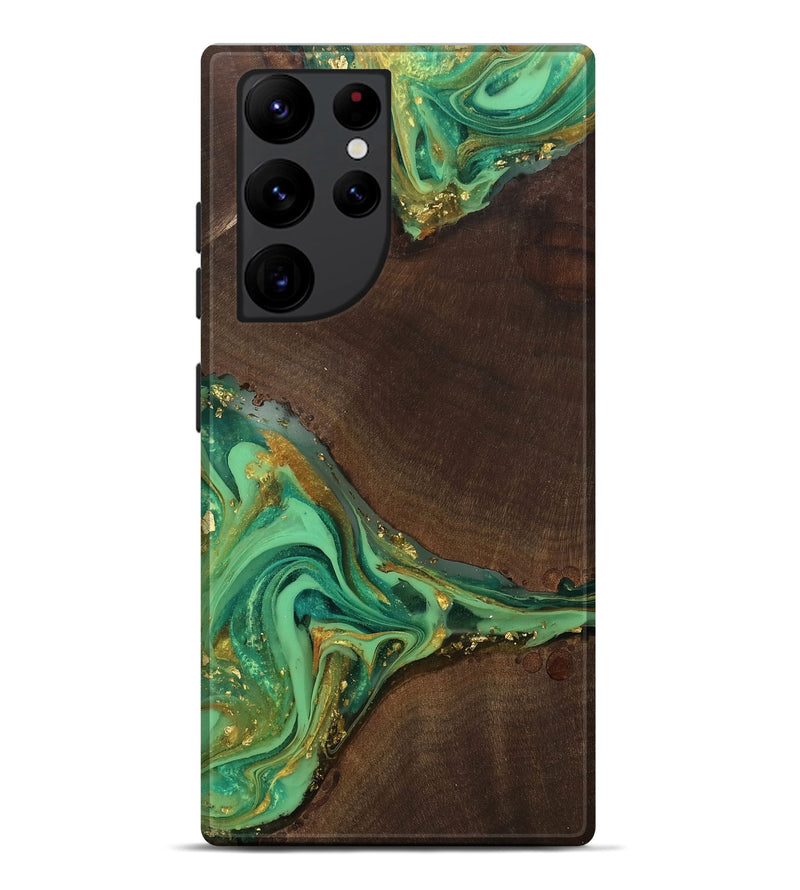 Galaxy S22 Ultra Wood Live Edge Phone Case - Patrick (Gold Flake, 811421)