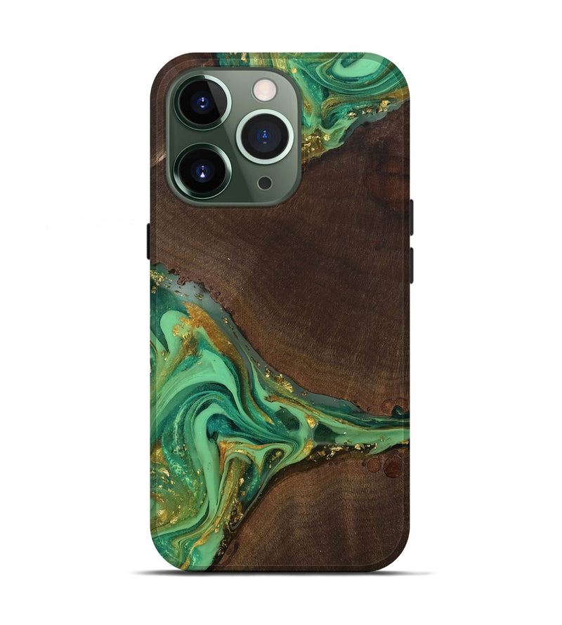 iPhone 13 Pro Wood Live Edge Phone Case - Patrick (Gold Flake, 811421)