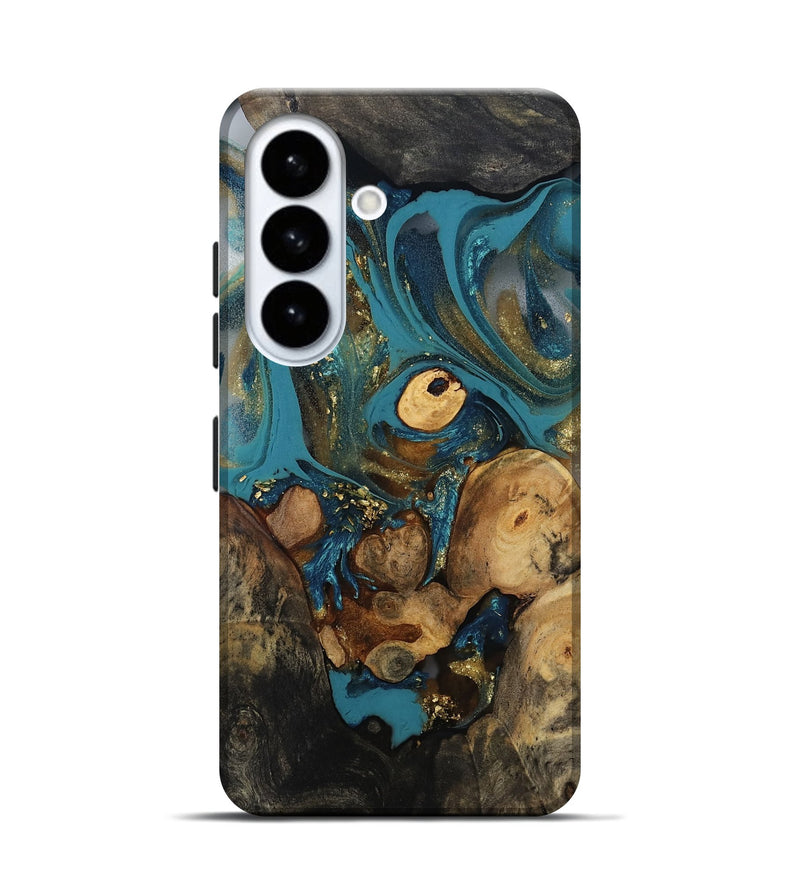 Galaxy S26 Wood Live Edge Phone Case - Malaki (Gold Flake, 811427)