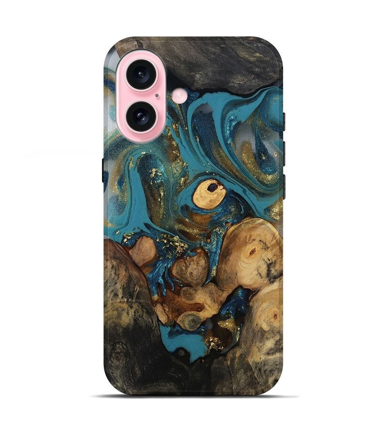 iPhone 17 Wood Live Edge Phone Case - Malaki (Gold Flake, 811427)