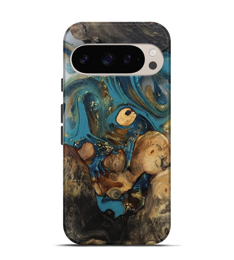 Pixel 9 Wood Live Edge Phone Case - Malaki (Gold Flake, 811427)