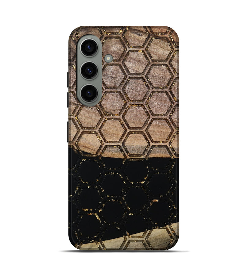 Galaxy S24 Wood Live Edge Phone Case - Pierce (Gold Flake, 811431)
