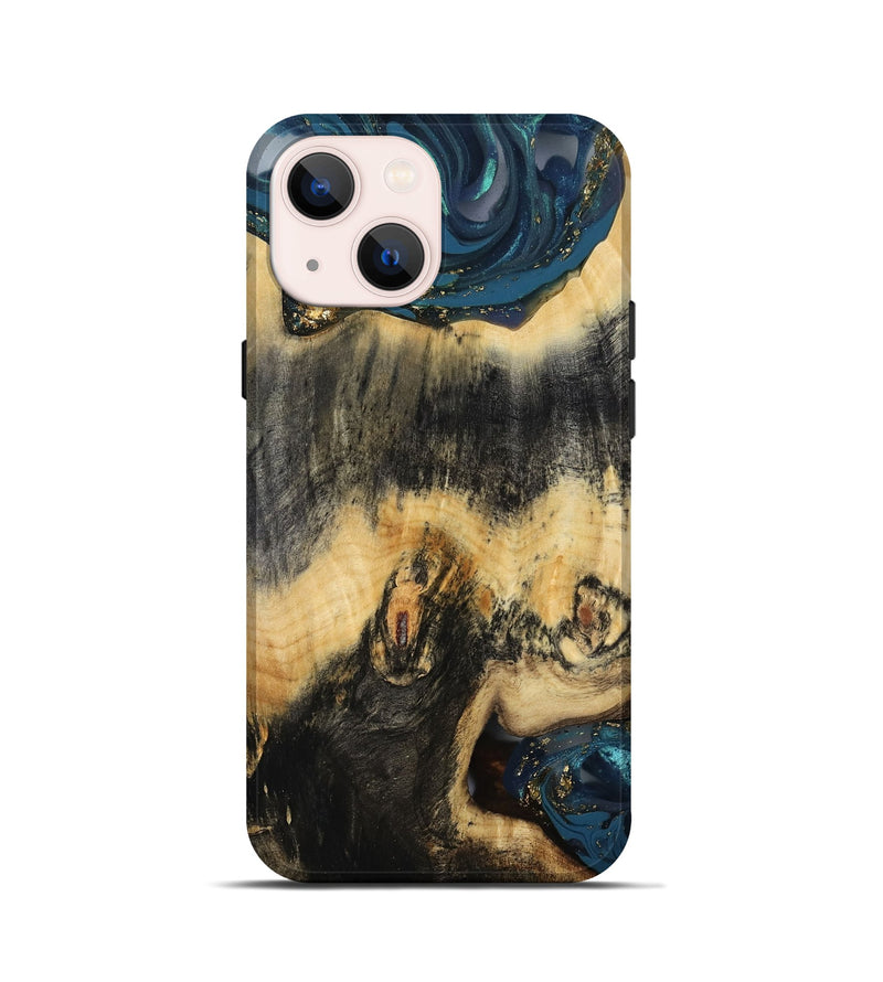 iPhone 13 mini Wood Live Edge Phone Case - Bret (Gold Flake, 811435)