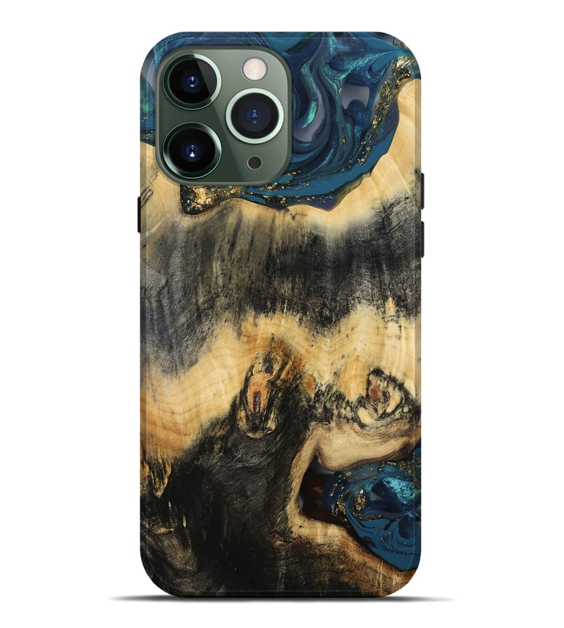iPhone 13 Pro Max Wood Live Edge Phone Case - Bret (Gold Flake, 811435)