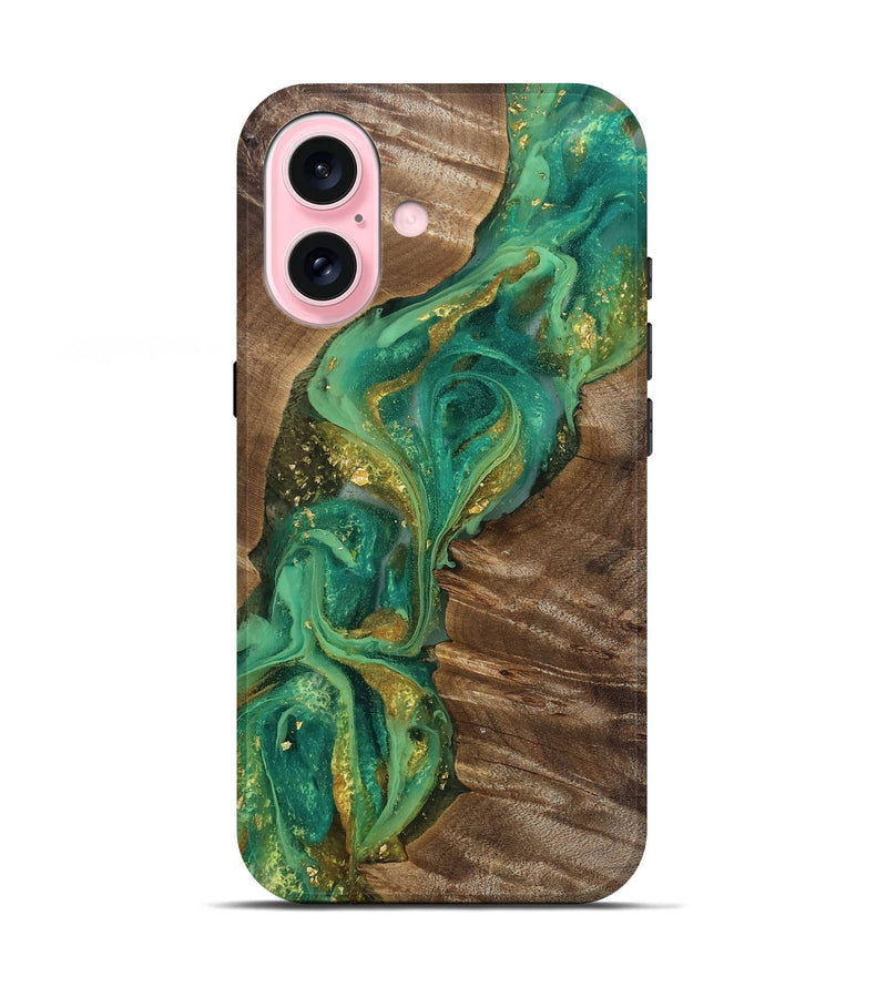 iPhone 17 Wood Live Edge Phone Case - Dariel (Gold Flake, 811440)