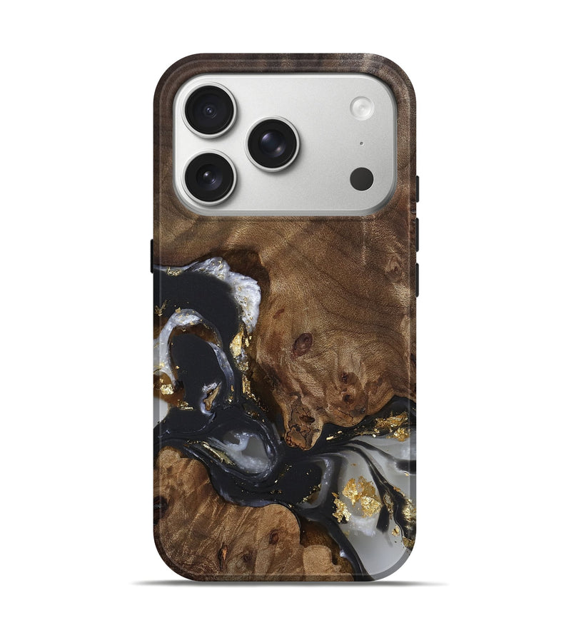 iPhone 17 Pro Wood Live Edge Phone Case - Jeannie (Gold Flake, 811442)