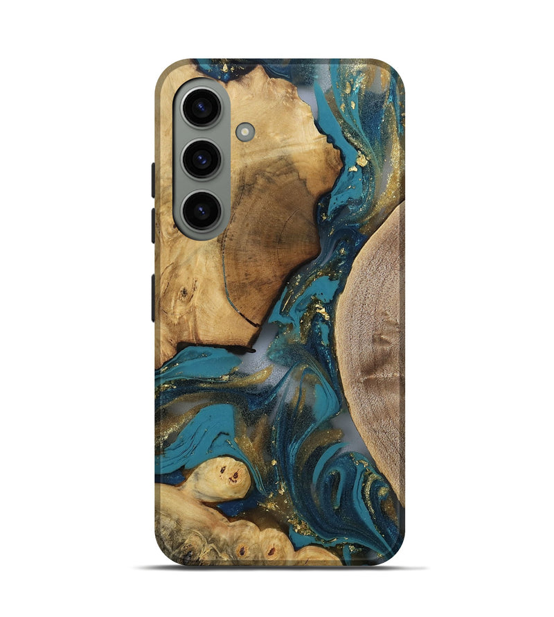 Galaxy S24 Wood Live Edge Phone Case - Birdie (Gold Flake, 811443)