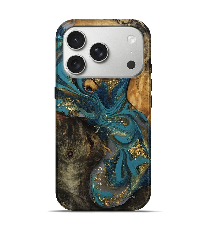 iPhone 17 Pro Wood Live Edge Phone Case - Mattie (Gold Flake, 811444)