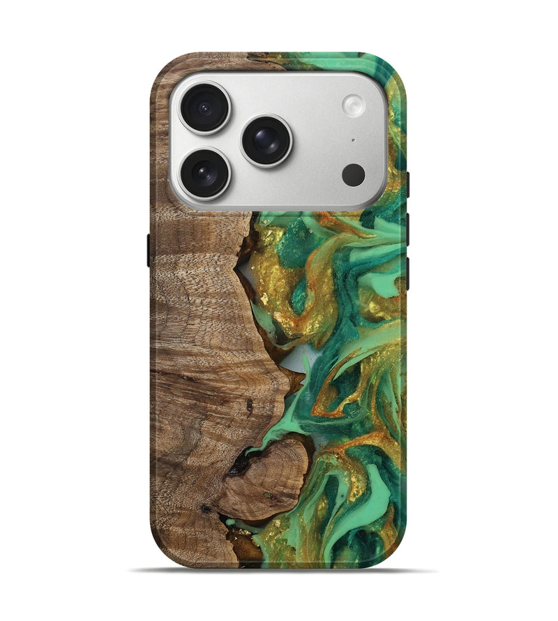 iPhone 17 Pro Wood Live Edge Phone Case - Maureen (Gold Flake, 811445)