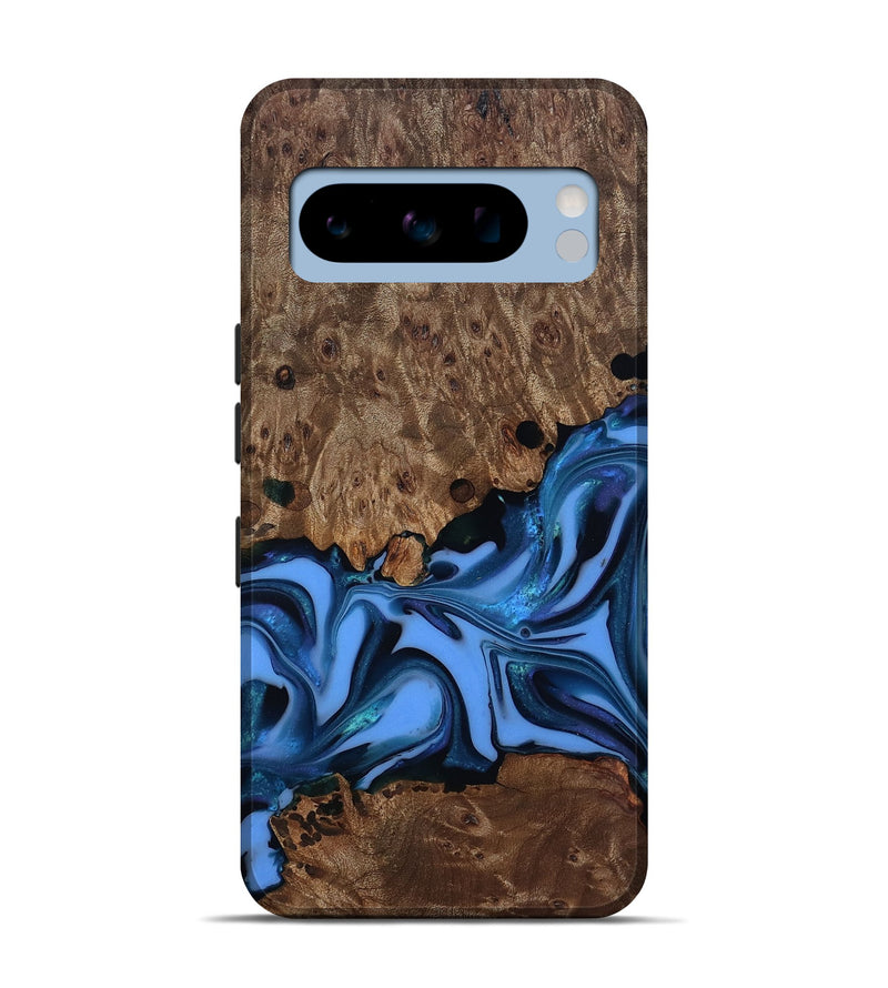 Pixel 8 Pro Wood Live Edge Phone Case - Dorris (Blue, 811447)