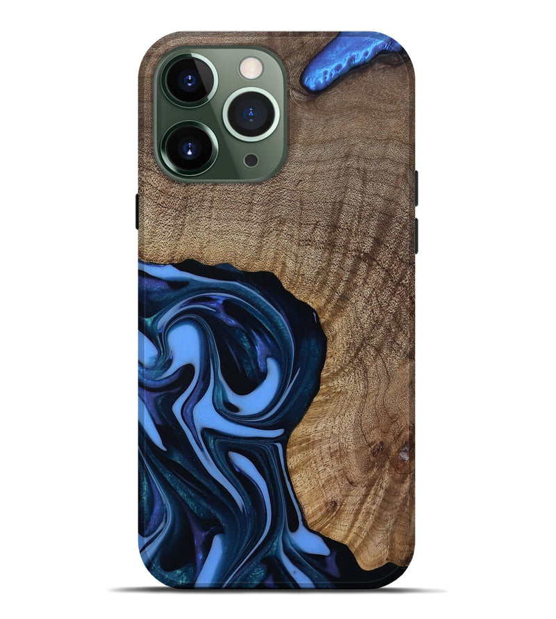 iPhone 13 Pro Max Wood Live Edge Phone Case - Perley (Blue, 811448)