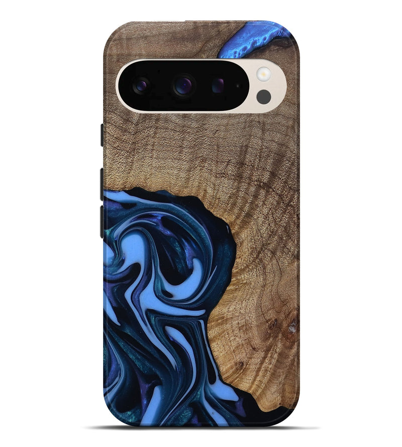 Pixel 10 Pro XL Wood Live Edge Phone Case - Perley (Blue, 811448)