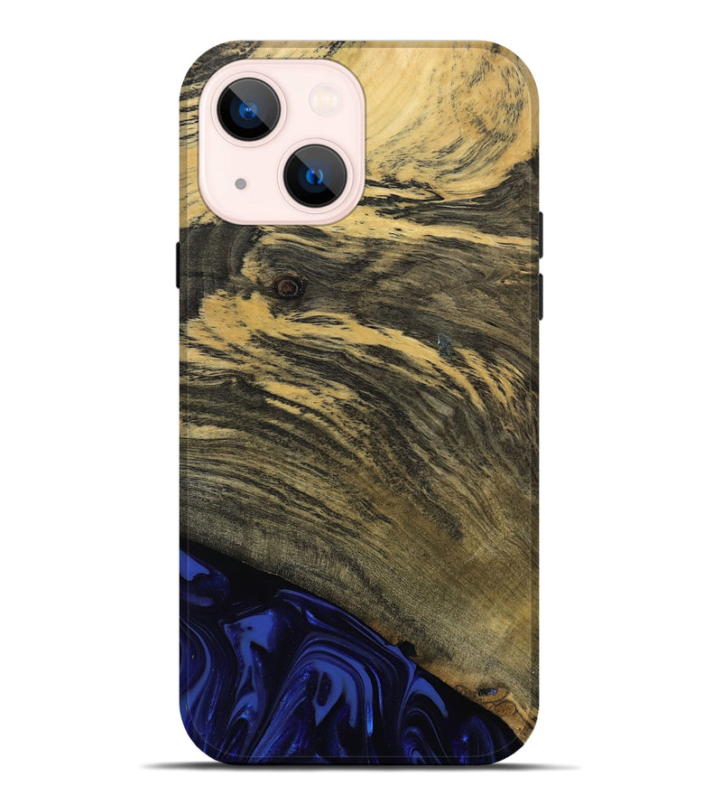 iPhone 14 Plus Wood Live Edge Phone Case - Max (Blue, 811455)