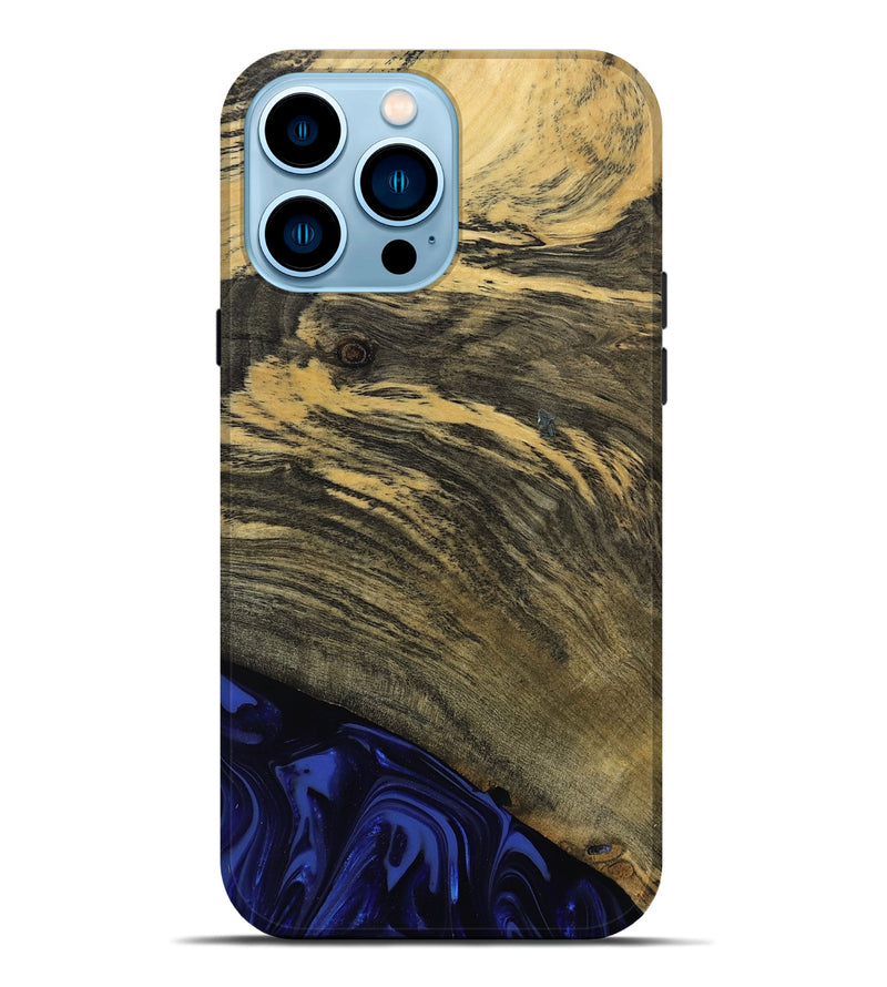 iPhone 14 Pro Max Wood Live Edge Phone Case - Max (Blue, 811455)