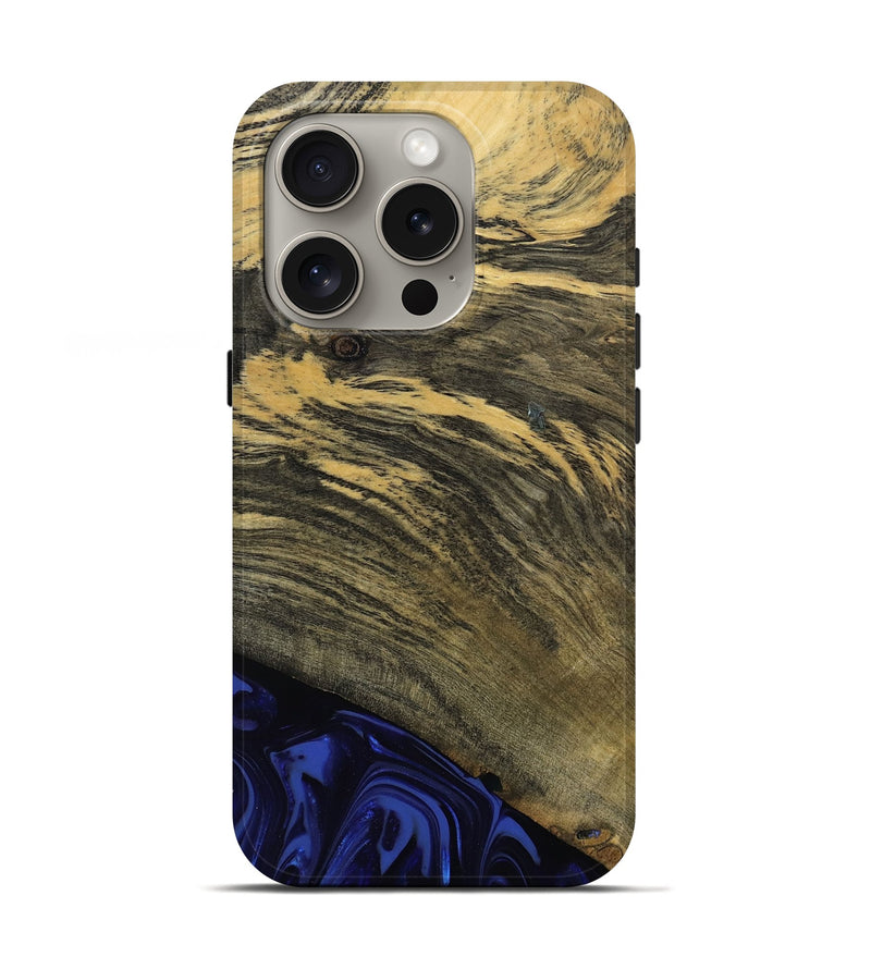 iPhone 16 Pro Wood Live Edge Phone Case - Max (Blue, 811455)