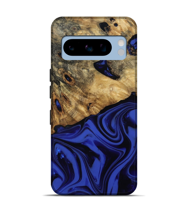 Pixel 8 Pro Wood Live Edge Phone Case - Marla (Blue, 811458)