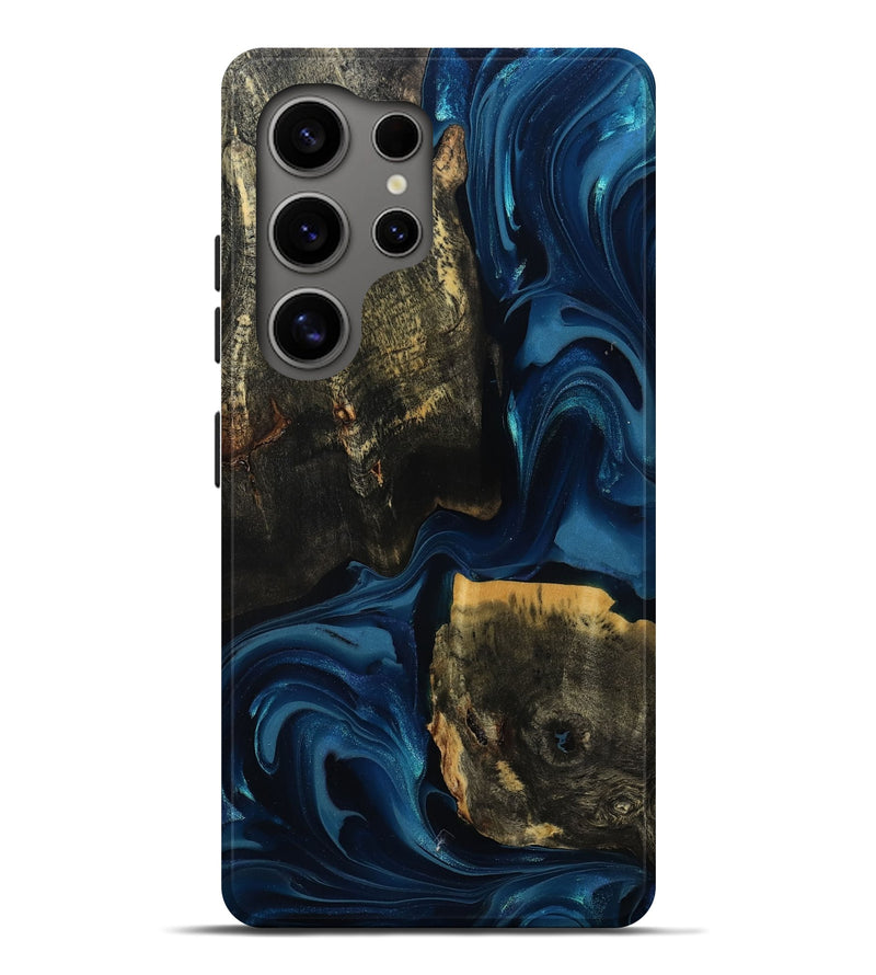 Galaxy S25 Ultra Wood Live Edge Phone Case - Lanny (Blue, 811460)